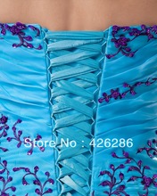 2013 New Elegant A Line Beading Quinceanera Dresses Bule Lace Up Back Dress Quinceanera Oganza Size