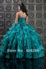 2013 New Elegant Halter Neckline A Line Beading Quinceanera Dresses Organza Lace Up Back Dress Quinceanera