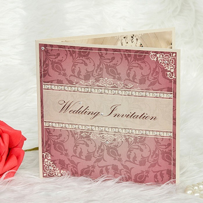 Vilolet Wedding Invitations with Romantic Rhinestone ,Words Text ... Vilolet Wedding Invitations with Romantic Rhinestone ,Words Text ...