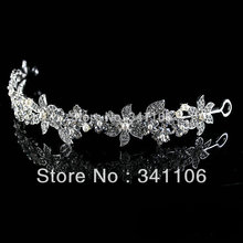 New Design Free Shipping Floral CZ Rhinestone Pearl Bridal Hair Accessories Tiara Hair Combs Wedding Jewelry