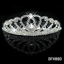 F6Peach Heart Elegant Rhinestone Crystal   bridal hair Jewelry Wedding Bride Party  B7