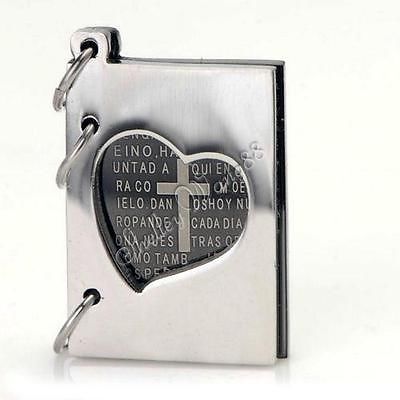 Pendant Stainless Steel Necklace Love Heart Shape Book Bible Cross ...