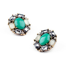 ed00396 shijie New Styles 2015 Fashion Jewelry Brincos Elegant Antique Resin Round Stud Earrings