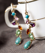 ed00412 shijie New Styles 2013 Fashion Women Jewelry Water Drop Elegant Multicolor Earrings