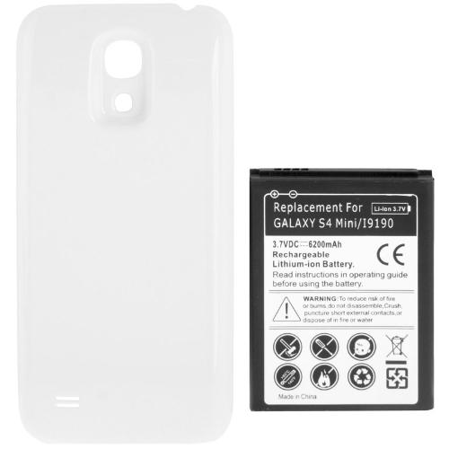 6200mAh Replacement Mobile Phone Battery Back Door for Samsung Galaxy S IV mini i9190 White 