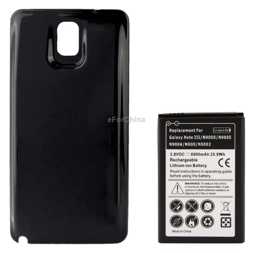 6800mAh Replacement Mobile Phone Battery with Cover Back Door for Samsung Galaxy Note 3 N9000