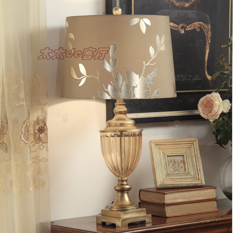 glass table lamp american bedroom bedside lamp double 11-inLED Table ...