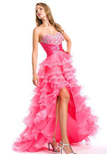natural waist a-line long organza sweetheart cascading ruffles prom dress 2865