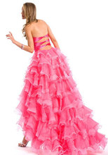 natural waist a line long organza sweetheart cascading ruffles prom dress 2865