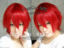 FREE SHIPPING >>Vogue short Red straight cosplay men’s hair full wig/wigs festival