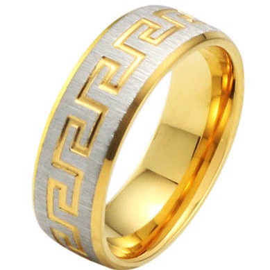 Rings Titanium Stainless Steel 18K Gold Ring For Men His Promise Ring ...