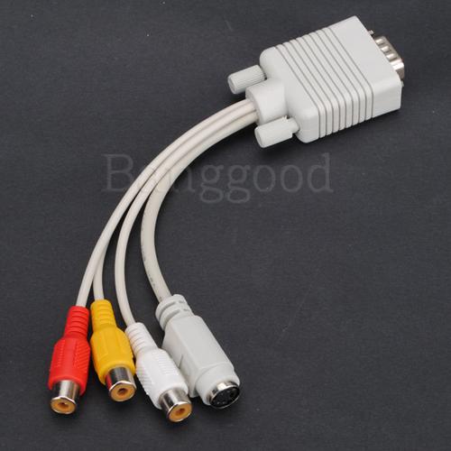 Купить VGA к 4-контактный разъем s-video 3 rca композитный av кабель ТВ ...