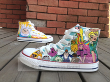 Adventure Time Men Women Cartoon Shoes High Top Canvas Sneaker Hand Painted Shoes