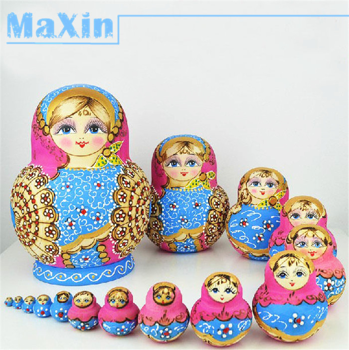 Hot-Sale-15pcs-set-Wooden-Matryoshka-Dol