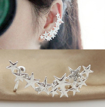 Korean Star earring Exquisite mini cute High quality  Rhinestone Star Ear Clip Earrings LM-C168
