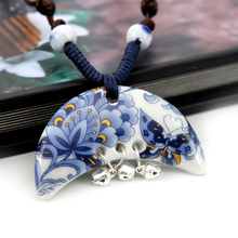 National trend necklace long necklace design marriage accessories ceramic accessories butterfly flower