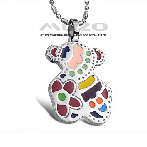 Wholesale 2015 Hot Sale New Fashion Jewelry Little Bear Color Cute Style Girls Chain Pendant Necklace