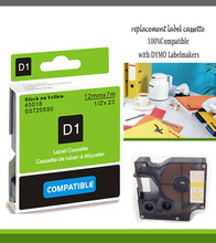 compatible 1/2″mmX23’dymo label printer d1 label tapes 12mm black on yellow tape 45018