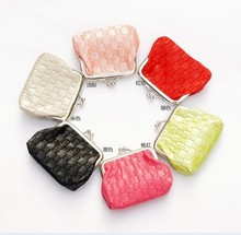 Free shipping the new fashion women’s woven PU leather zero purse, key package, miniature handbags
