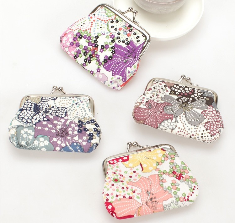 Free shipping the new fashion female floral cloth art zero wallet keys bags mini handbag