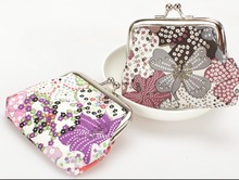 Free shipping the new fashion female floral cloth art zero wallet keys bags mini handbag