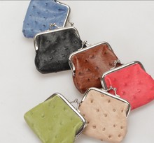Free shipping the new fashion women high-grade PU ostrich ripple point zero wallet joker