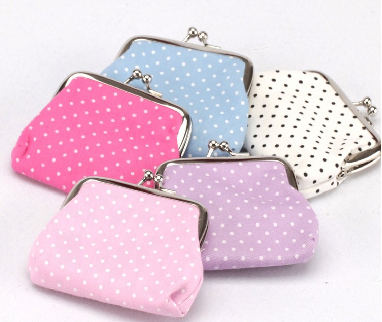 Free shipping the new fashion women rural cloth art is small dot zero wallet mouth gold