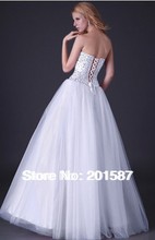 Stunning Sequins Beaded Corset Evening Formal Ball gown Party Prom Dresses Long