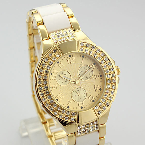 top luxury brand womans fashion watch gold ceramic dress watches 