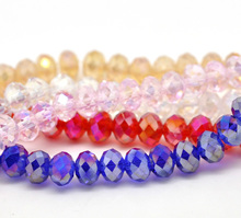 5 Strands Mixed Faceted Crystal Glass Beads 6mm 42cm