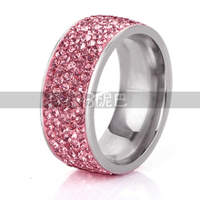 Wholesale Wedding Jewelry  women Rings, CZ crystals Stainless Steel Exaggerated Ring