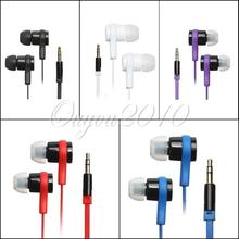 Candy Colors Universal 3.5mm Metal In-Ear Earphone Headphone Earbuds Headset Flat Cable MP3 MP4 Mobile Phone Super Bass