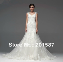 High-grade custom-made wedding dresses the new 2013 yards strappy white wedding dress