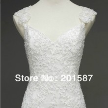 High grade custom made wedding dresses the new 2013 yards strappy white wedding dress