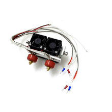 2PCS 0.4 mm 0.4mm Nozzle Extruder Print Dual Head Double Head for 3D Printer Dual-head