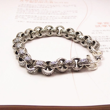 Fine retro cool 925 sterling silver men s bracelet bangle Hot Sale Free Shipping rock style