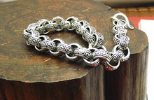 Fine retro cool 925 sterling silver men s bracelet bangle Hot Sale Free Shipping rock style