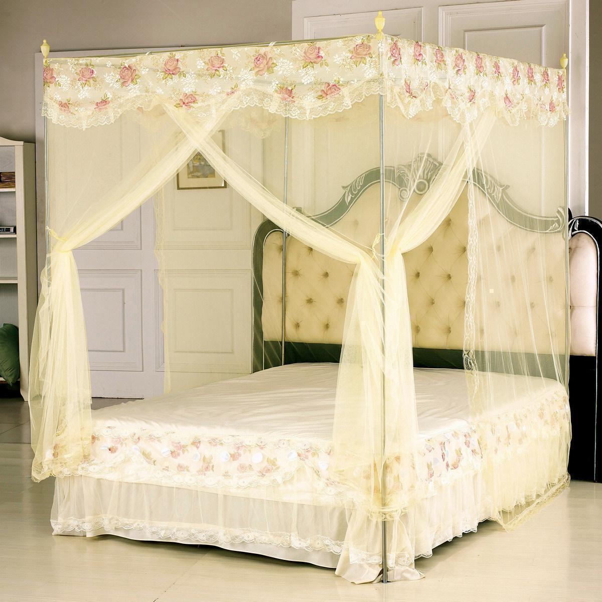 ... stainless steel French royal canopy bed curtains(China (Mainland