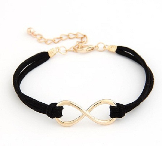 Infinity leather Bracelet Faux Suede Friendship Eternal Love K2005