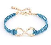 Infinity leather Bracelet Faux Suede Friendship Eternal Love K2005