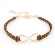 Infinity leather Bracelet Faux Suede Friendship Eternal Love K2005