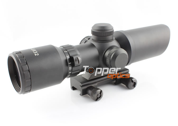 Tactical Hunting Shooting Rifle Scope Zooming 1 5 5x 32mm Red Green Dot Illuminated Telescopic Sight