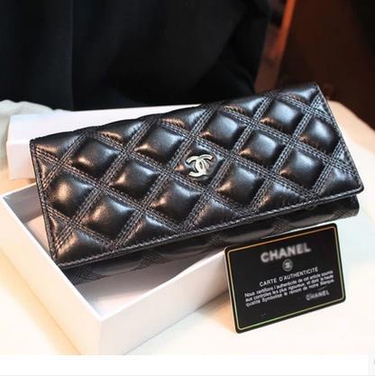 Free shipping High quality women s genuine leather wallet luxurious sheepskin stitch plaid wallet small wallet