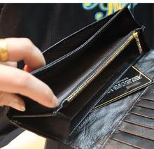 Free shipping High quality women s genuine leather wallet luxurious sheepskin stitch plaid wallet small wallet