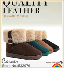 New 2013 cute snow boots for women velvet thickening white fur boots chaussure femme flat boots  women’s shoes free shipping