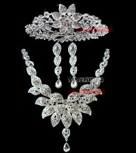 The bride accessories rhinestone necklace earrings accessories marriage accessories