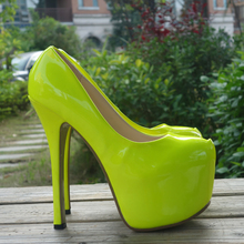 Fashion normic candy color neon ultra high heels shoes 16cmt japanned leather high heeled shoes plus