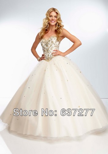 2014 Champagne Beading Sweetheart Sleeveless A Line Floor Length Lace up Organza Evening Dresses Custom Size