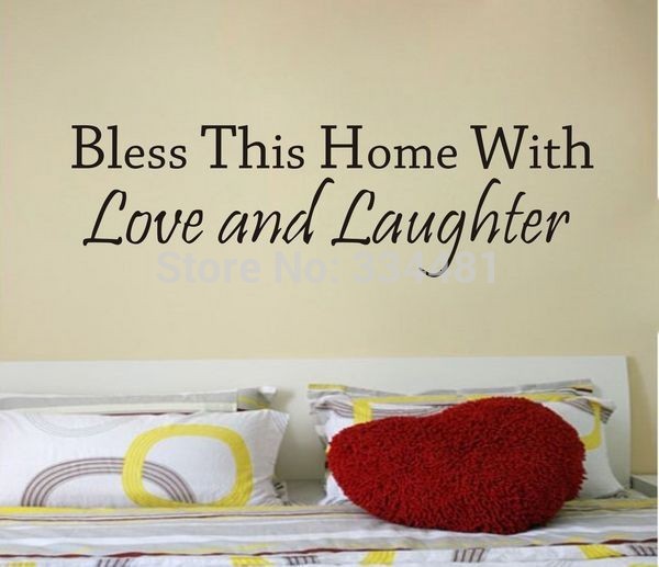 Bless This Home With Love and Laughter Word Art Quotes Wall Poster ...