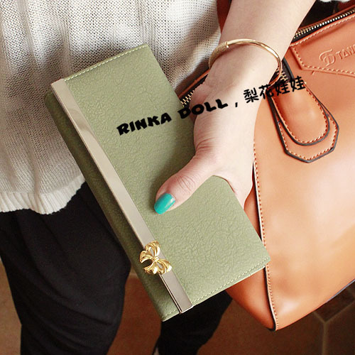 2015 Promotion Limited Women Solid Pu Bowknot Women Wallets Wallets Free Shipping Wallet Female Metal Design